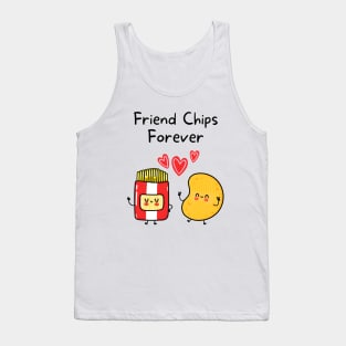 Cute Friend Chips Forever Platonic Friendship Best Friend Jokes Tank Top